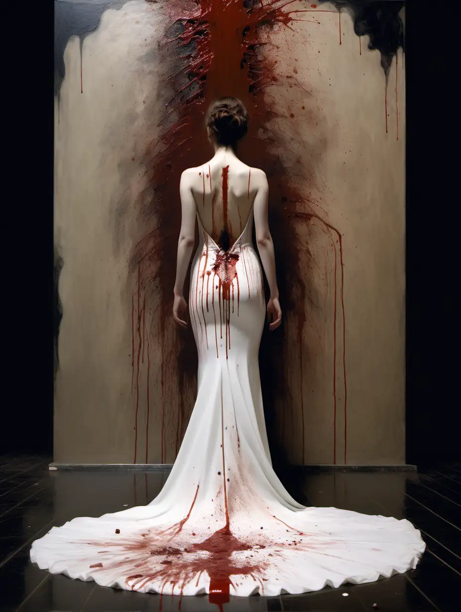 Tragic Actress in Wedding Gown KlimtInspired Bloodshed