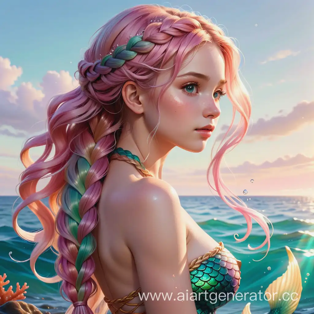 Mysterious-Mermaid-with-Transparent-Skin-Weaving-Seaweed-Hair-Braid