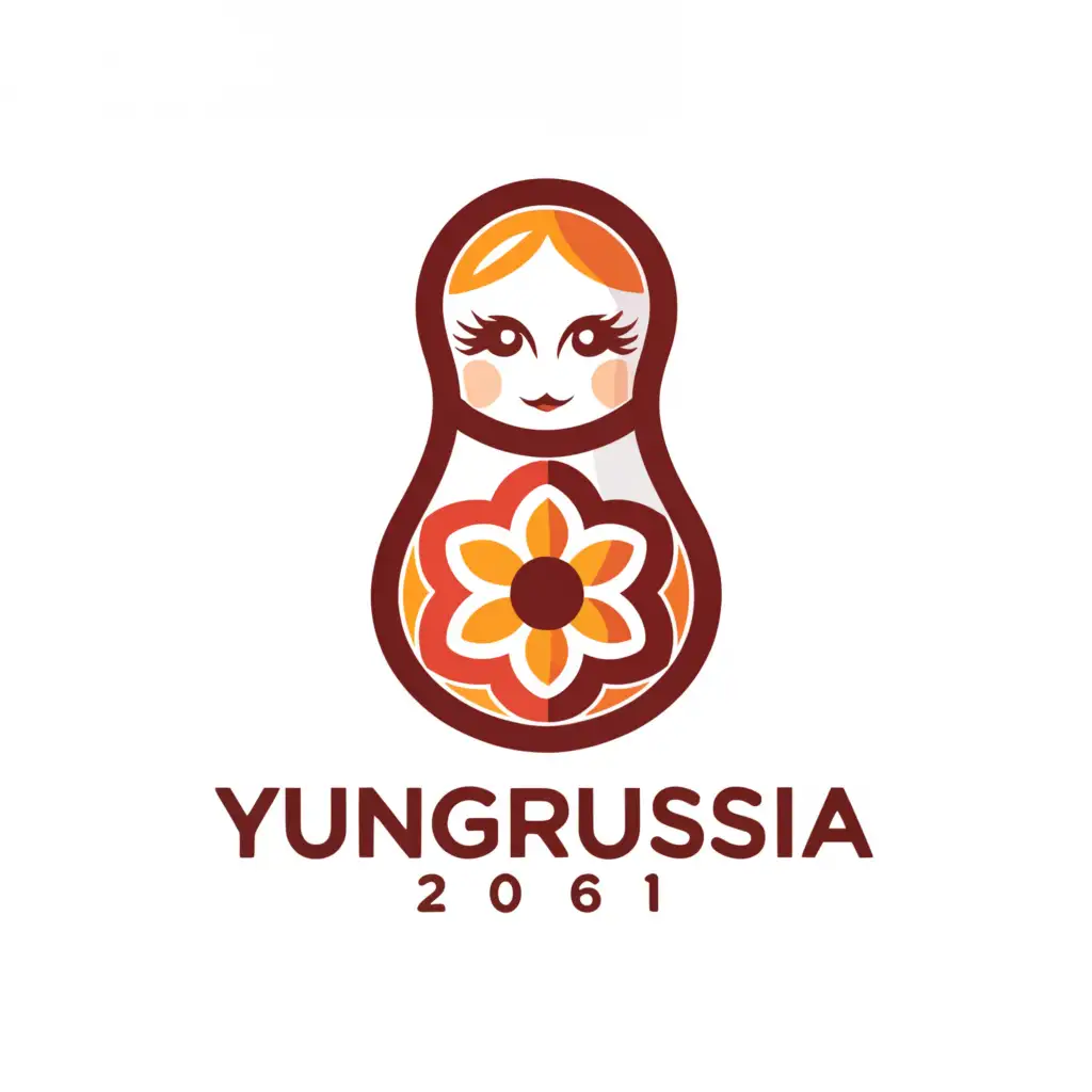 a logo design,with the text "YUNGRUSSIA_2061", main symbol:matreshka,Moderate,clear background