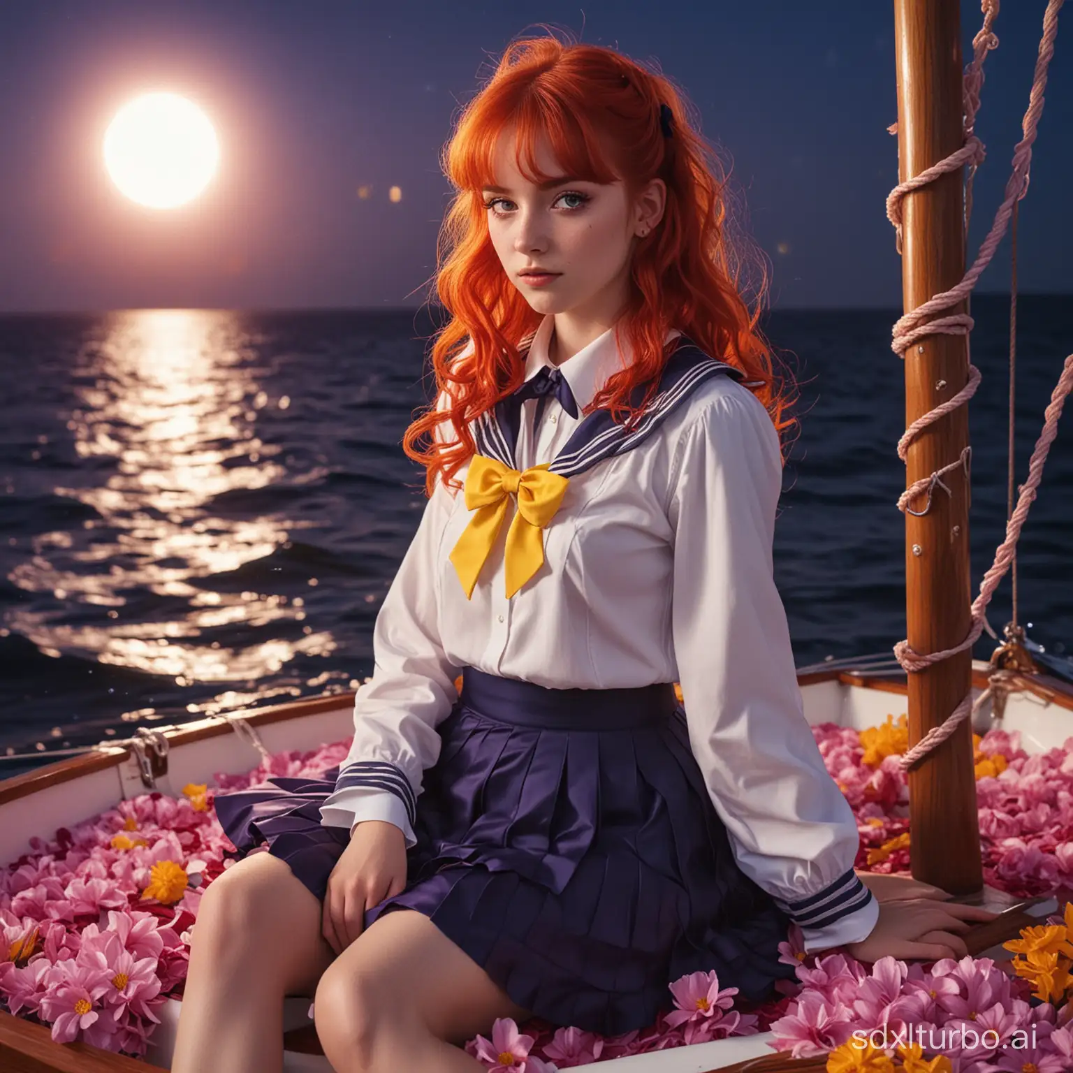 Sailor-Girl-with-Dragon-Sailboat-on-a-Psychedelic-Sea