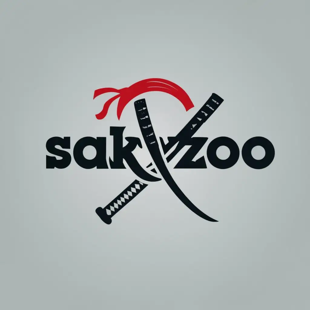 logo, Katana, with the text "Sakyuzoo", typography, be used in Internet industry