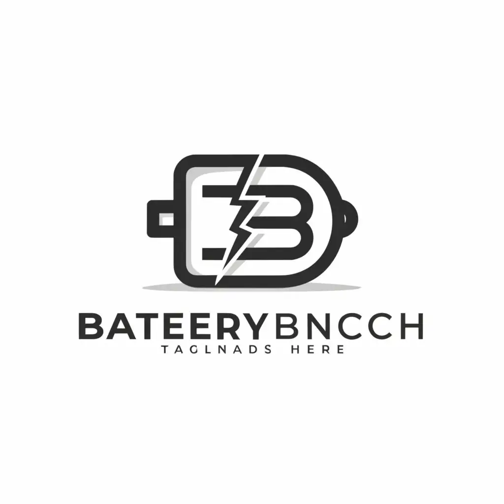 a logo design,with the text "BatteryBench.com", main symbol:A stylized battery with BB lightning bolts on a pure white background,Moderate,be used in Technology industry,clear background
