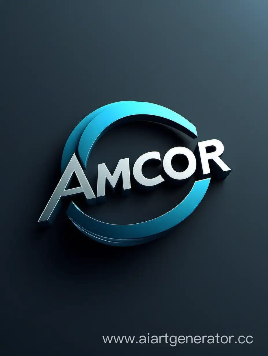 Logo "Amcor" - 3d style, modern.
