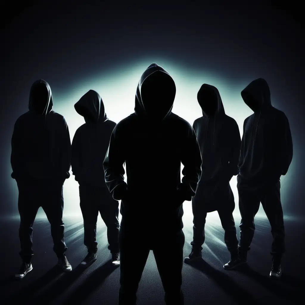 Surreal life. Black male, hoodie, silhouettes 