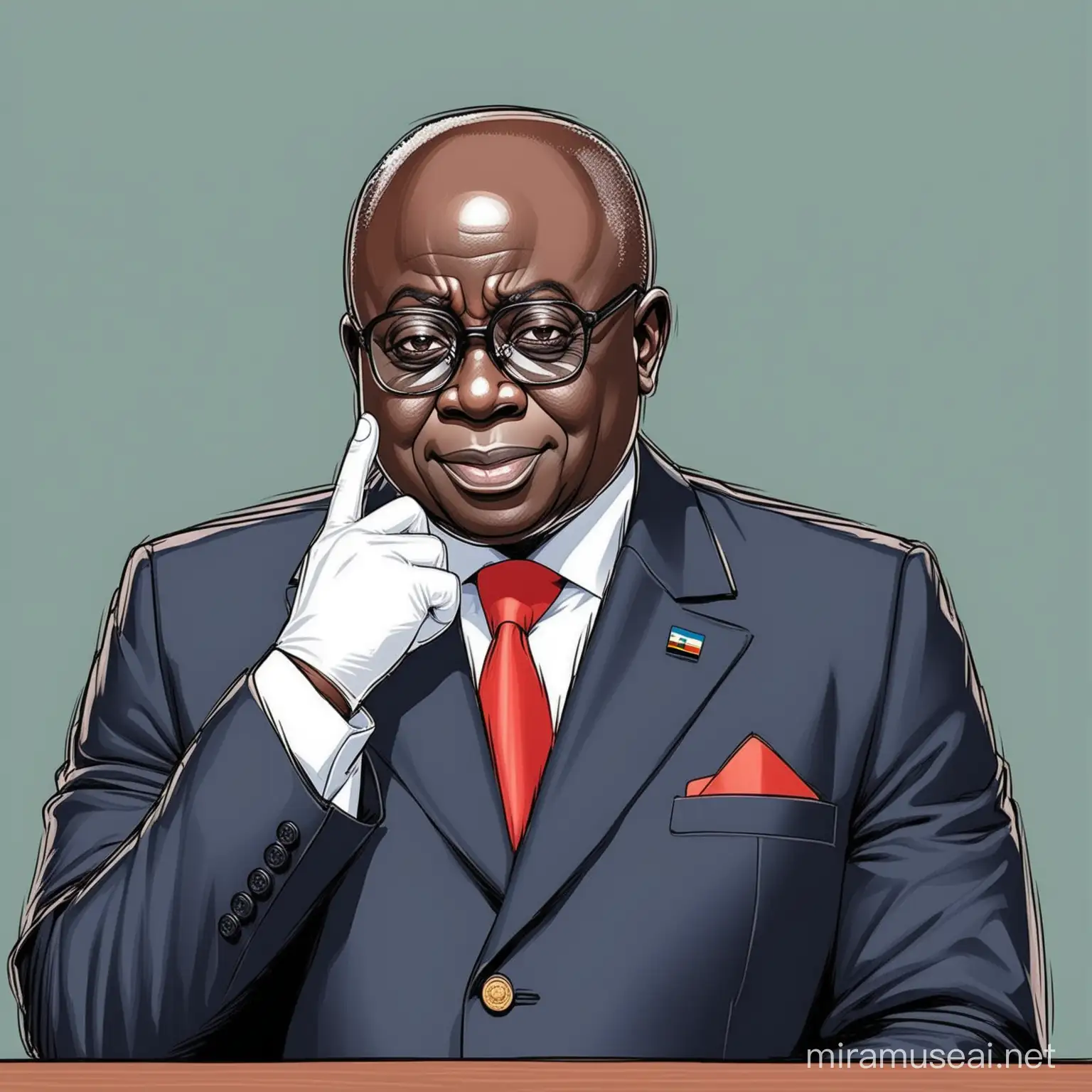 Cartoon Character President Akufo Addo Portrait