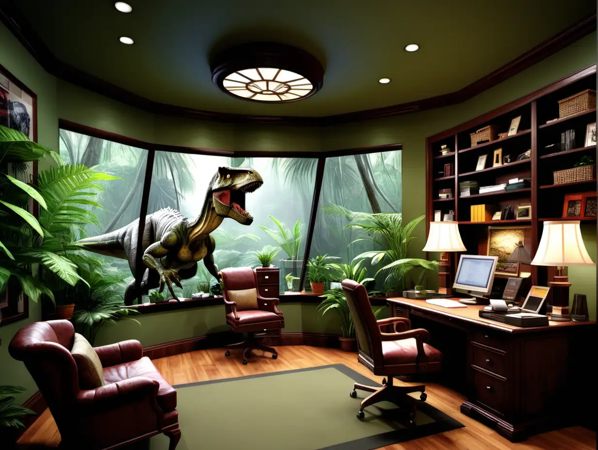 Jurassic Parkthemed Home Office Design DinoInspired Workspace for Ultimate Productivity