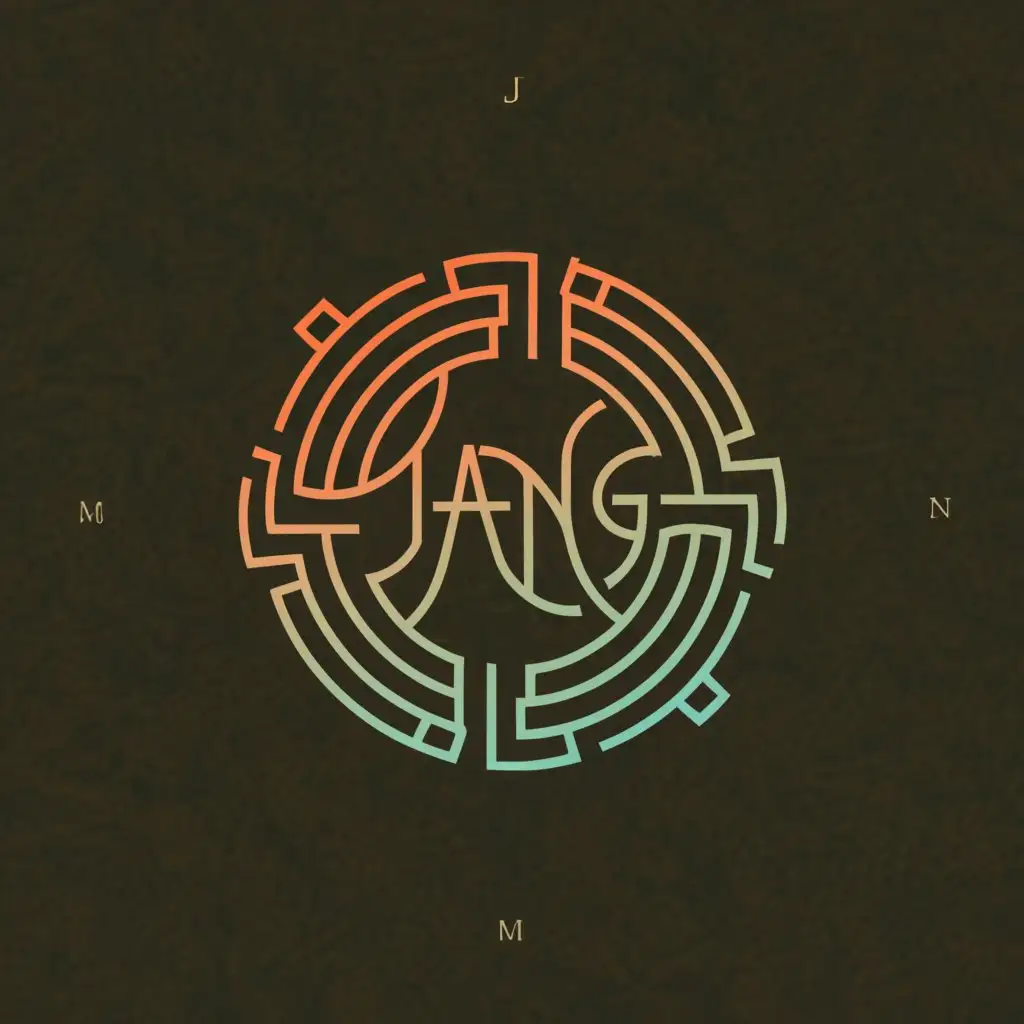 a logo design,with the text "JANG", main symbol:Abstract aesthetic calligraphy album cover circle,Moderate,clear background
