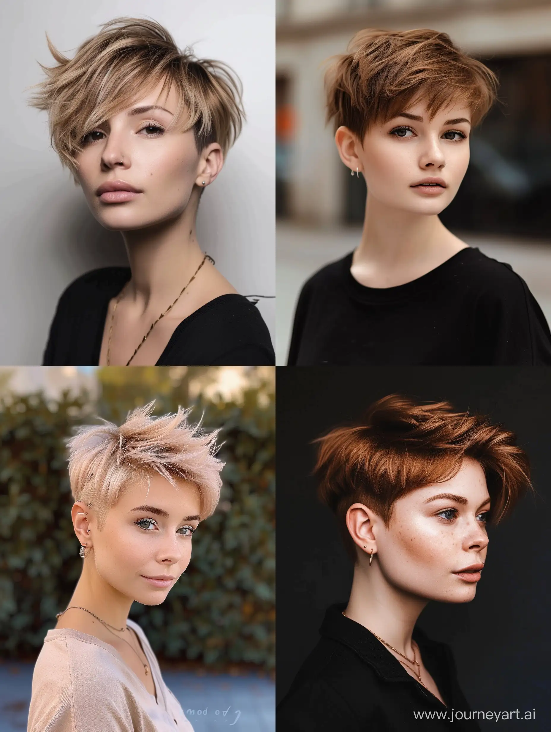 Trendy Spring Pixie Haircut Ideas for Women 2024 Midjourney Prompt