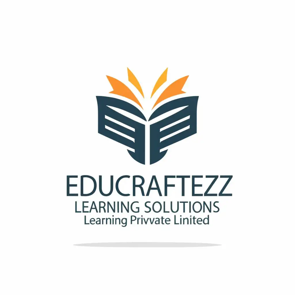 LOGO-Design-For-Educrafterz-Learning-Solutions-Private-Limited-Enlightening-Minds-with-a-Book-Emblem-on-a-Clear-Background