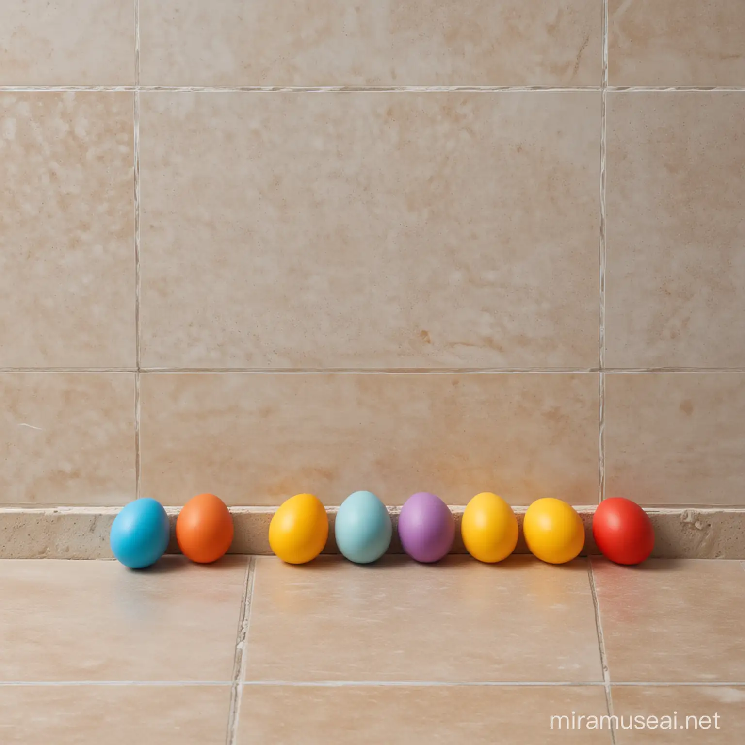 Vibrant Easter Egg Display at Tile Exhibition