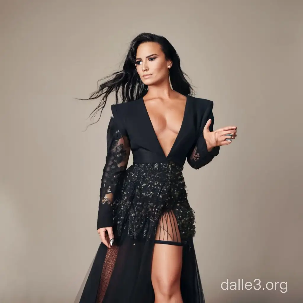 Demi Lovato using a Black Bride dress