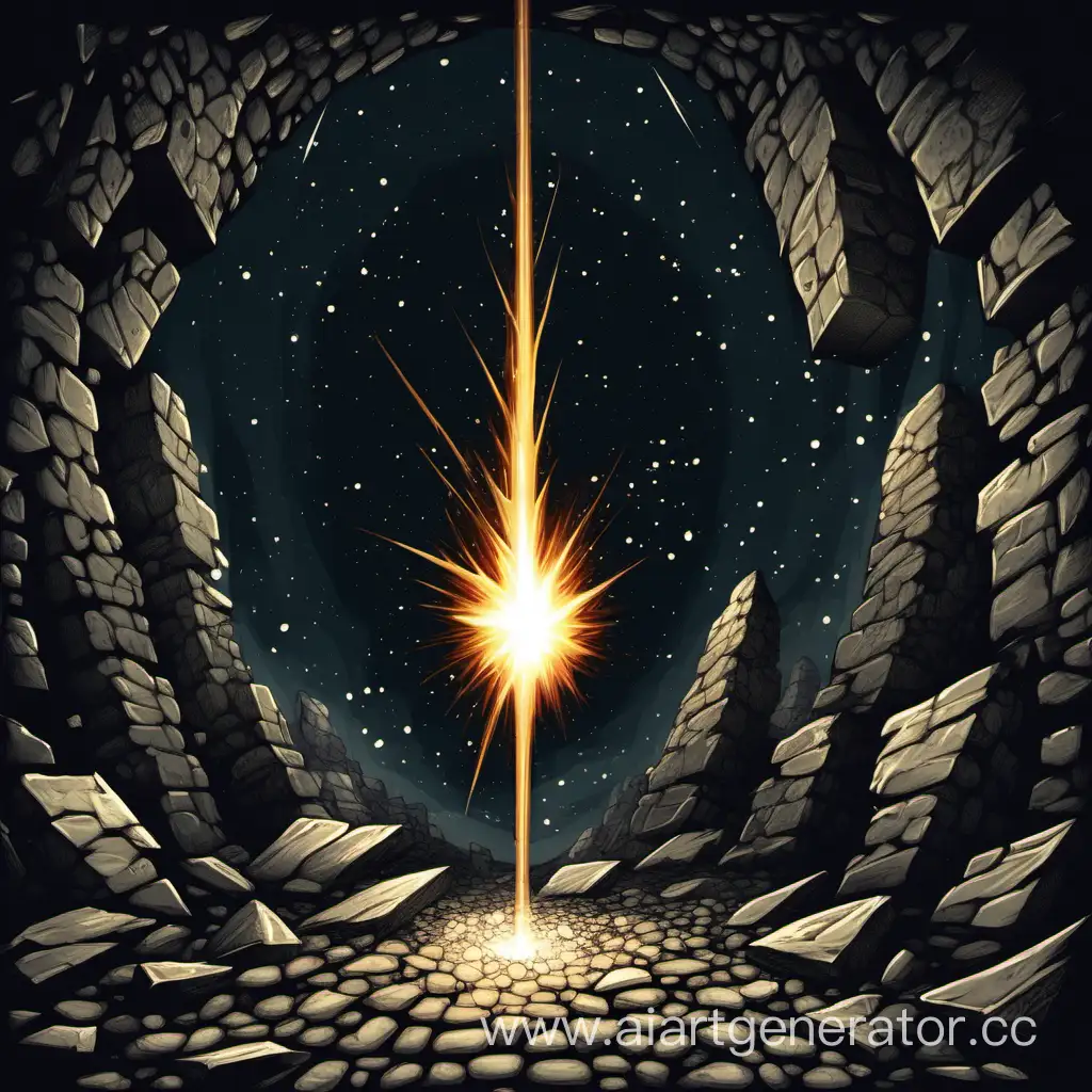 Glowing-Meteor-Trail-Illuminating-Mysterious-Dungeon