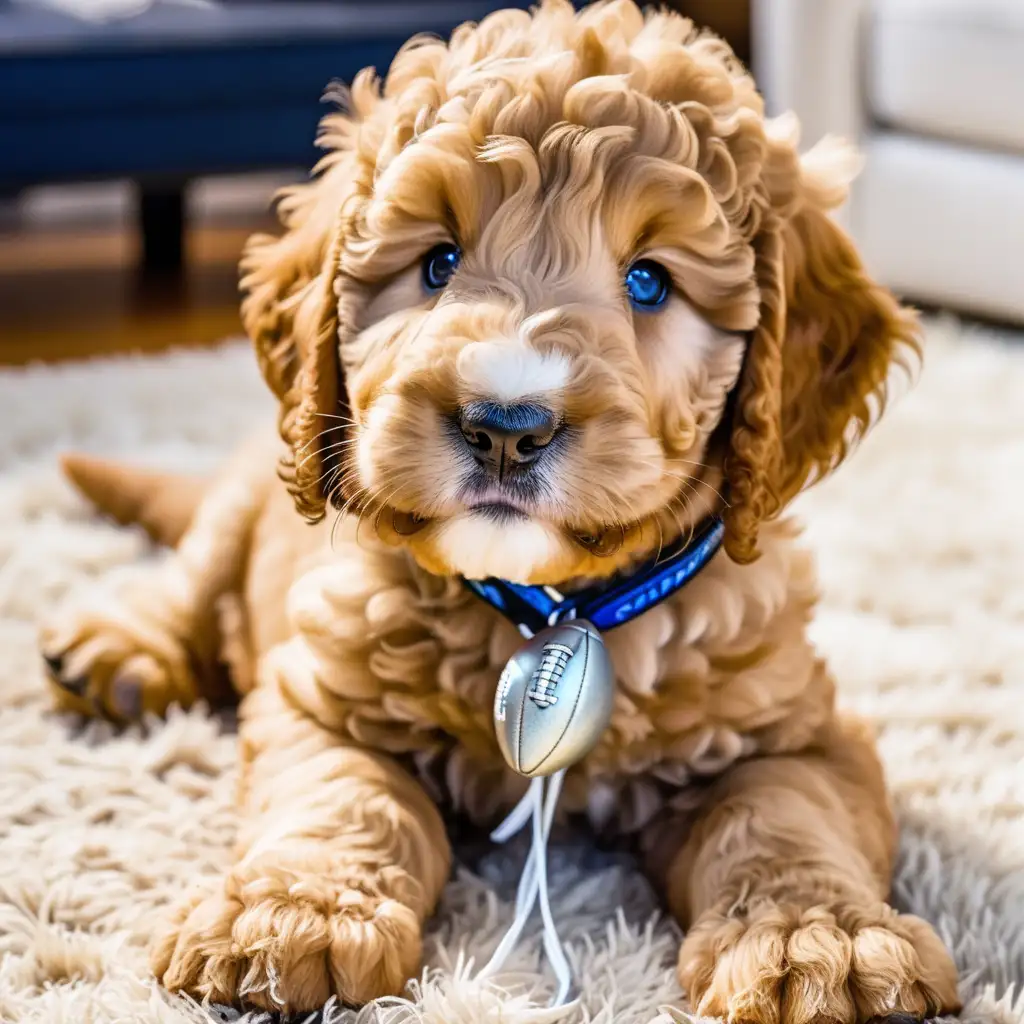 cute golden doodle puppy that won the superbowl!