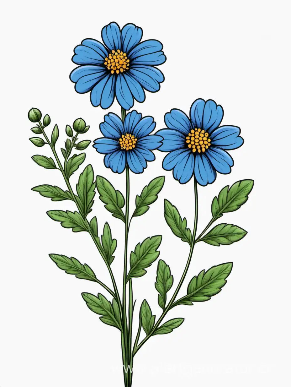 Elegant-Blue-Wildflower-Cluster-in-Detailed-Line-Art-Botanical-Illustration-in-4K-High-Quality