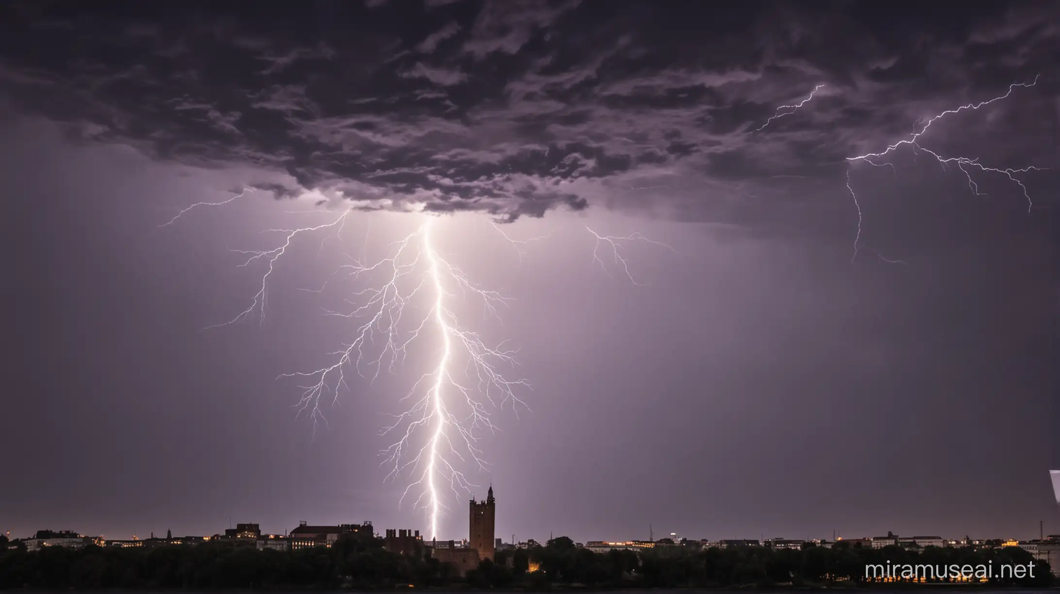 Dramatic Lightning Strike Tower