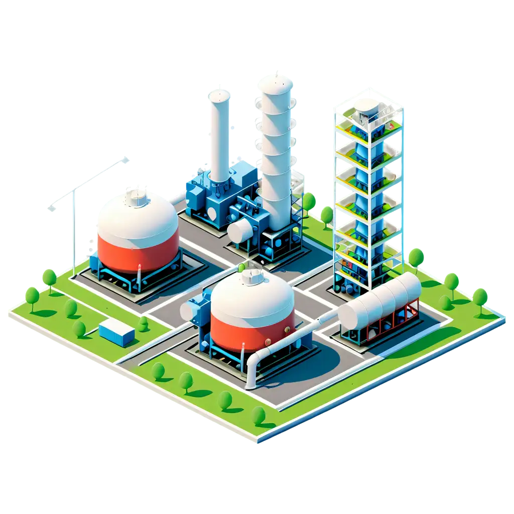 Isometric-Gas-Plant-PNG-Illustrating-the-Futuristic-Industrial-Landscape