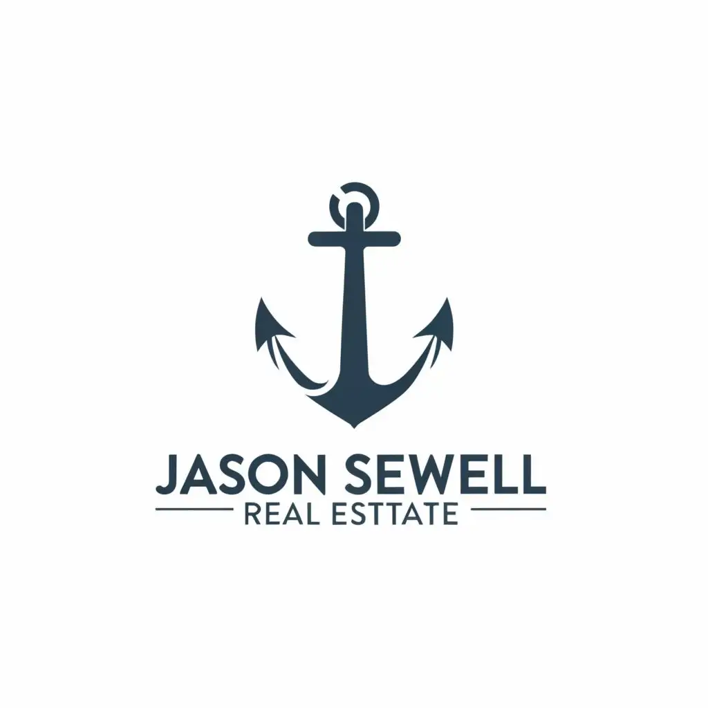 LOGO-Design-For-Jason-Sewell-Nautical-Elegance-with-Anchor-Palm-Tree-and-Casinoinspired-REAL-ESTATE
