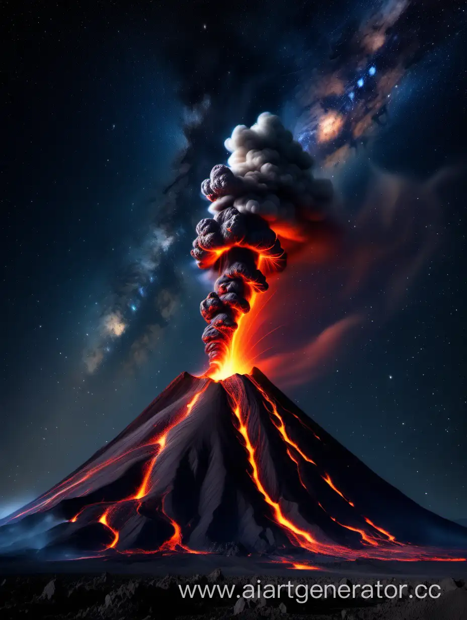 Realistic-Volcano-Eruption-Beneath-Stunning-Milky-Way-Night-Sky