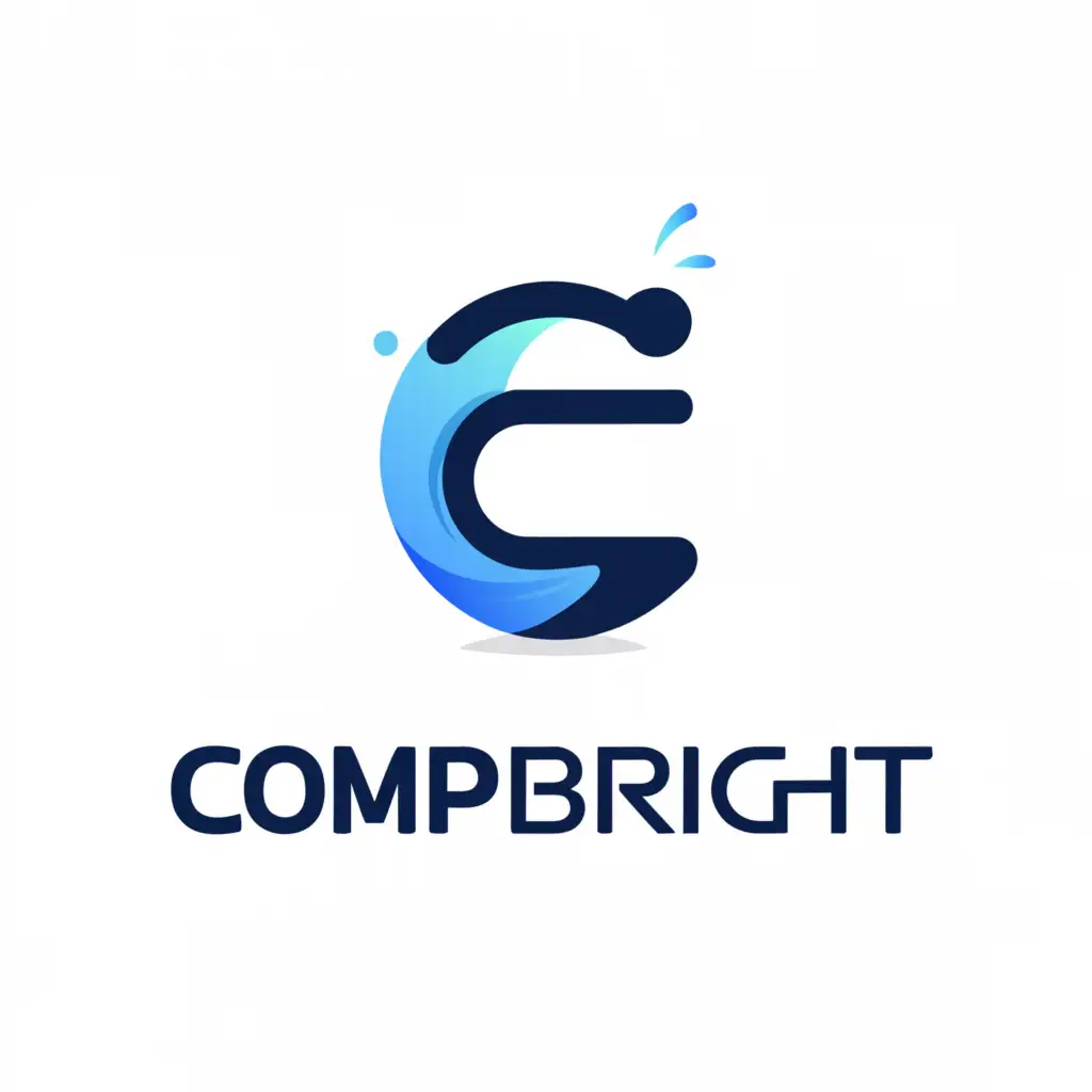a logo design,with the text "compbright", main symbol:inline imaginative light c to logo name technology bright blue in color solid background,Moderate,clear background