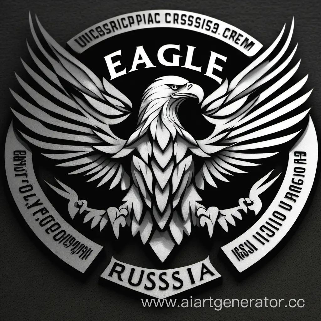 Majestic-Eagle-Logo-with-Inscription-Proudly-Representing-Crew-Russia