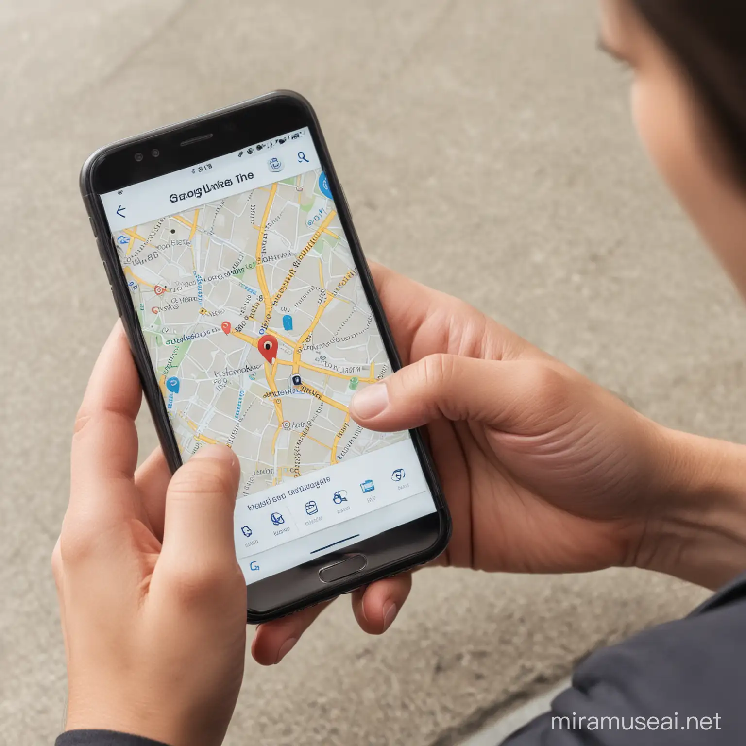 Individual Searching for Business Location on Smartphone