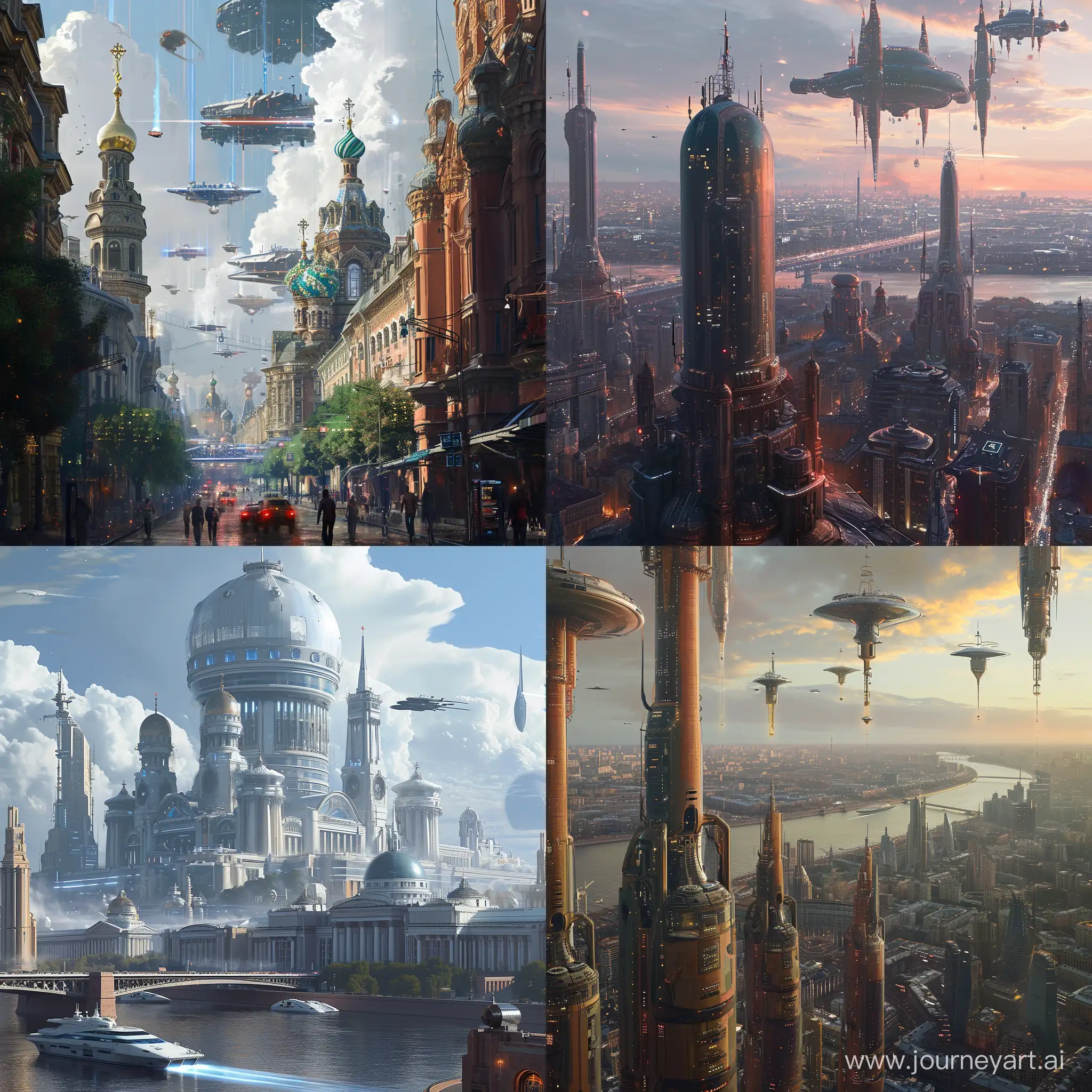 Futuristic Saint Petersburg, utopia, early concept, trending on artstation, trending on DeviantArt, science fiction --v 6