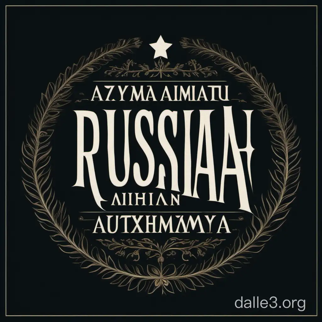 Сделай картинку на темном фоне в минималистическом стиле с надписью на русском языке - русская идеология