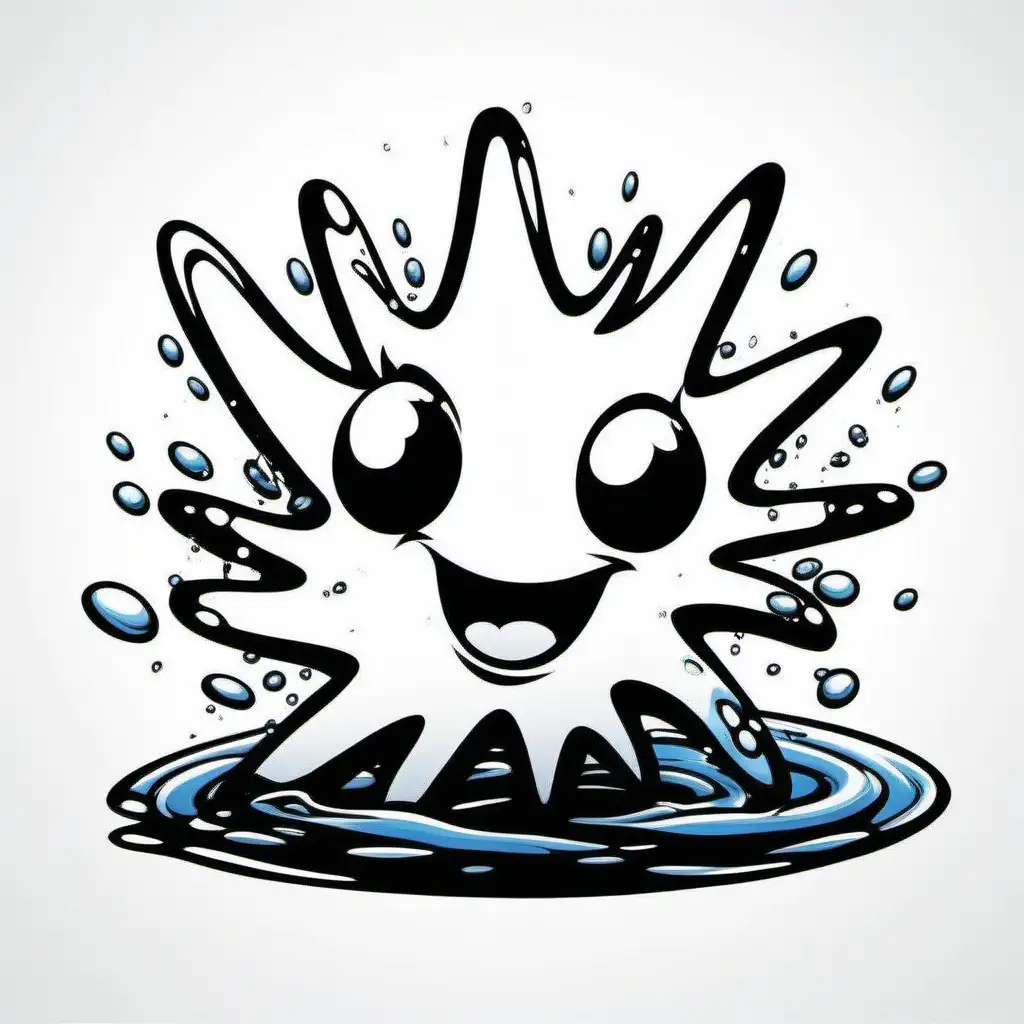 cartoon splash; plain white background