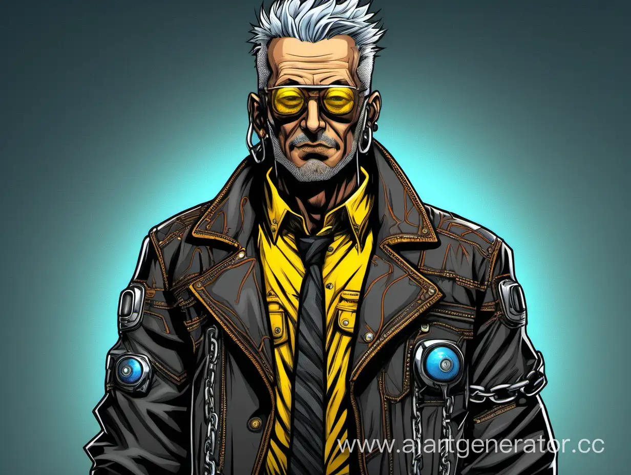 Cyberpunk-Man-with-Biometric-Implants-Grayhaired-Biker-in-Yellow-Glasses