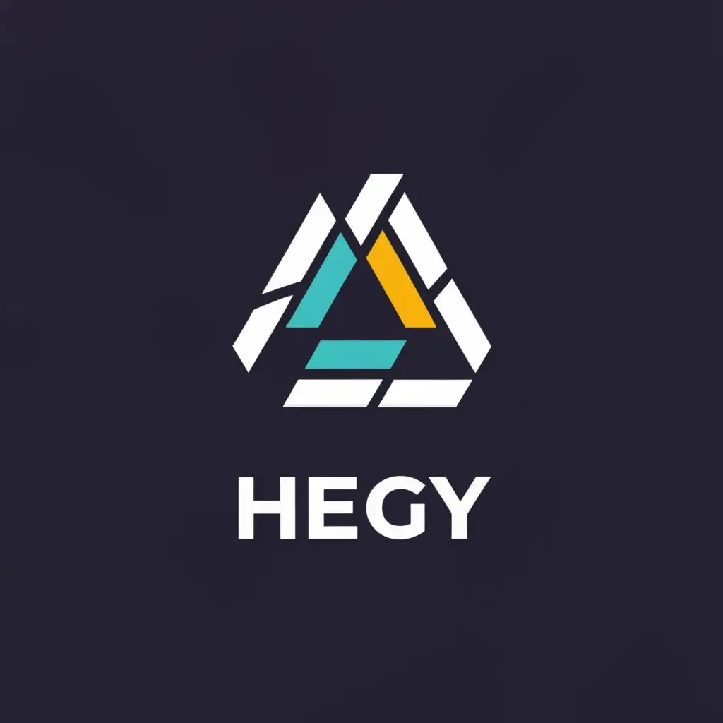 logo, abstract, geometric, triangle, simple, with the text "hegy", typography, be used in Technology industry