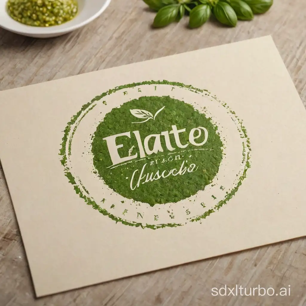 Make a logo for my company we sell pesto sauce our companies name is elate and our tag line is The fresh start make a logo indicating the letter E