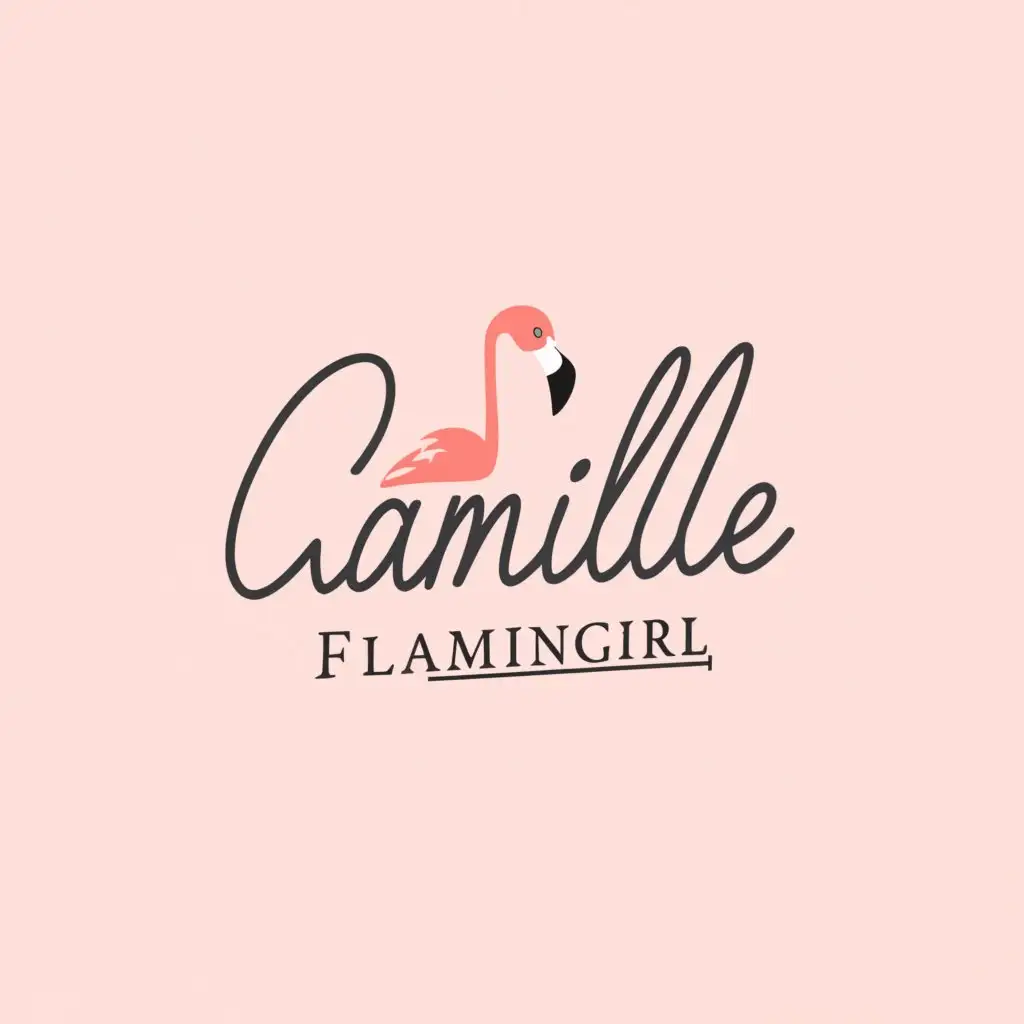 LOGO-Design-for-Camille-Flamingirl-DisneyInspired-Flamingo-Emblem-on-a-Pink-Palette-with-Minimalistic-Aesthetic