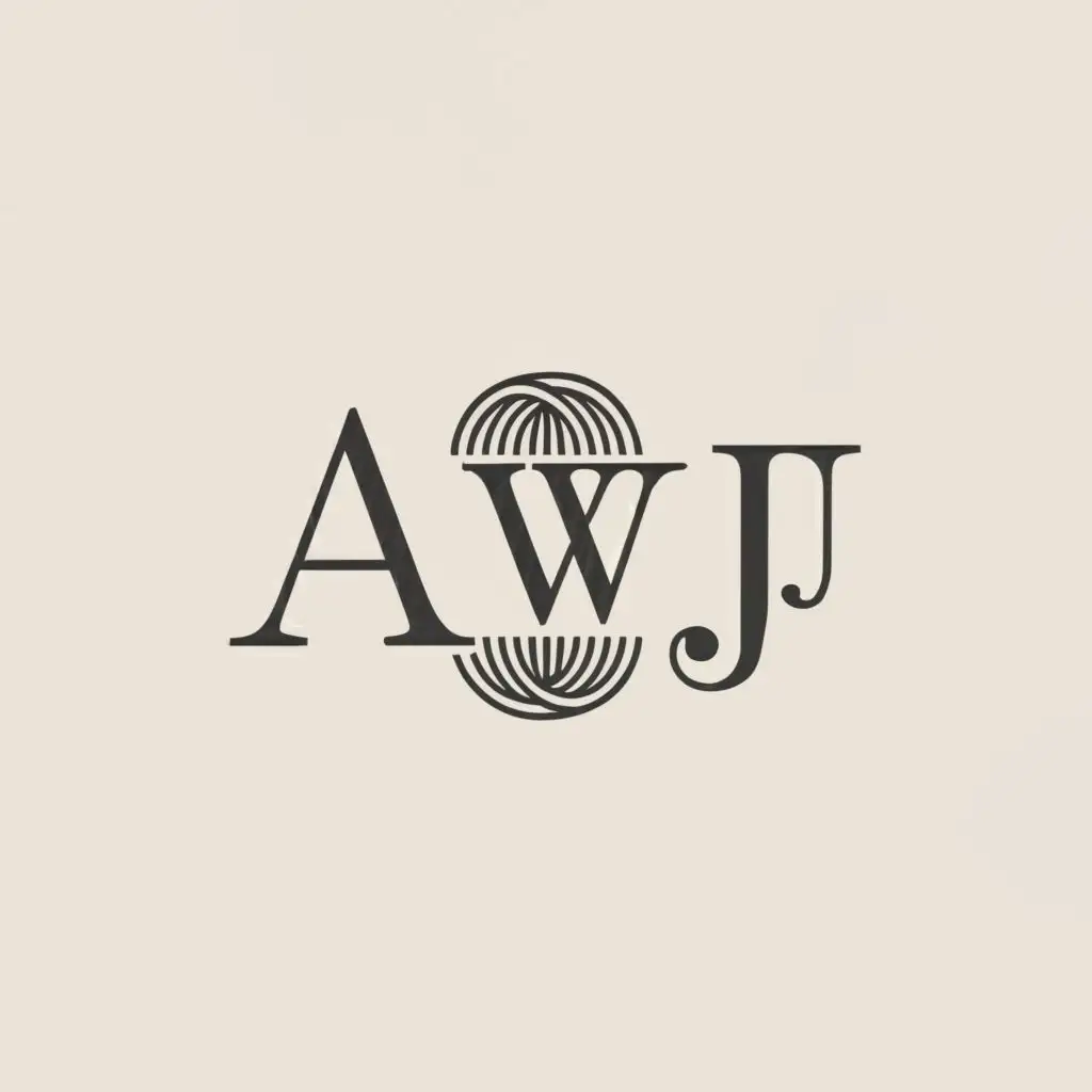 a logo design,with the text "AWJ", main symbol:eclipse,complex,be used in Real Estate industry,clear background