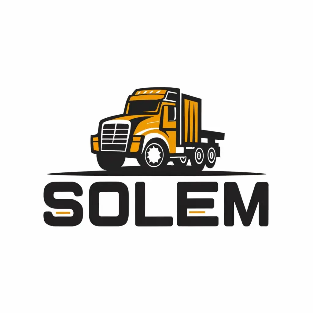 a logo design,with the text "SOLEM", main symbol:TRUCK,complex,be used in Construction industry,clear background