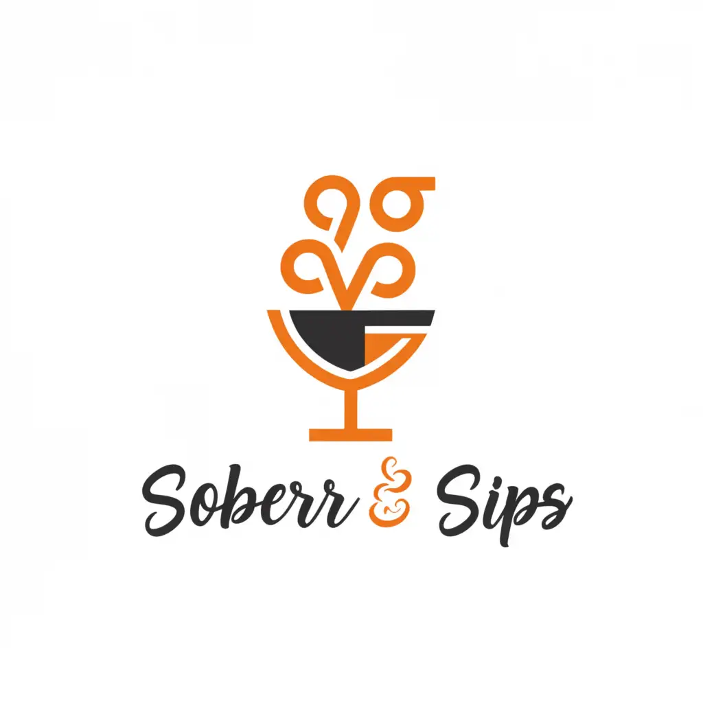 a logo design,with the text "Sober & Sips", main symbol:food, F&B,Minimalistic,be used in Restaurant industry,clear background