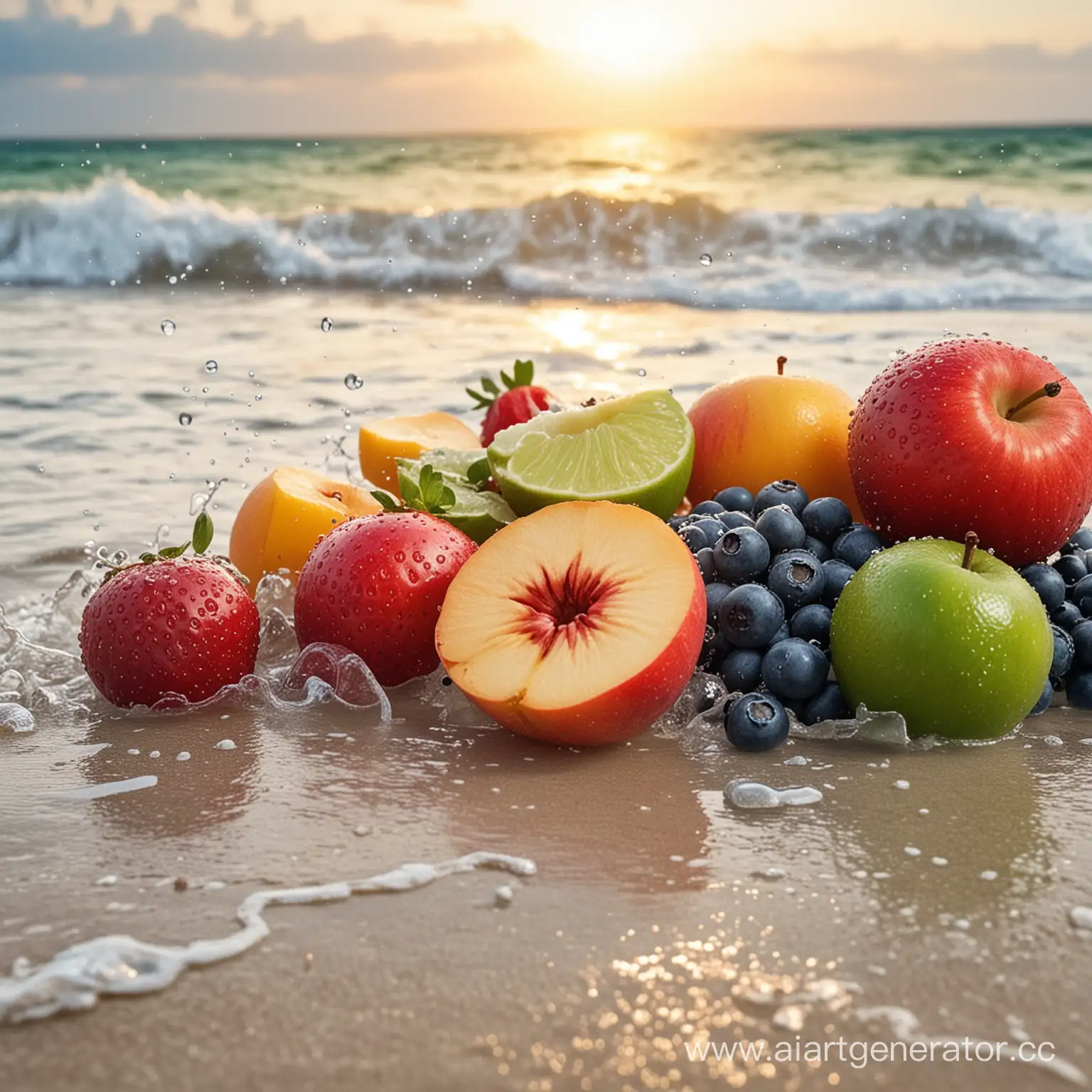 Vibrant-Fruit-Medley-Refreshment-at-Beach