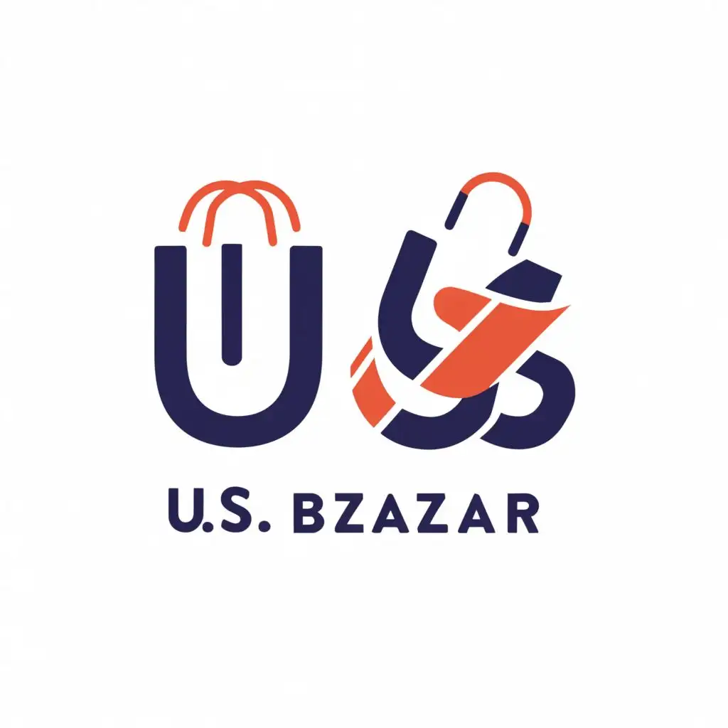 a logo design,with the text "U.S Bazaar", main symbol:U.S,Moderate,be used in Retail industry,clear background