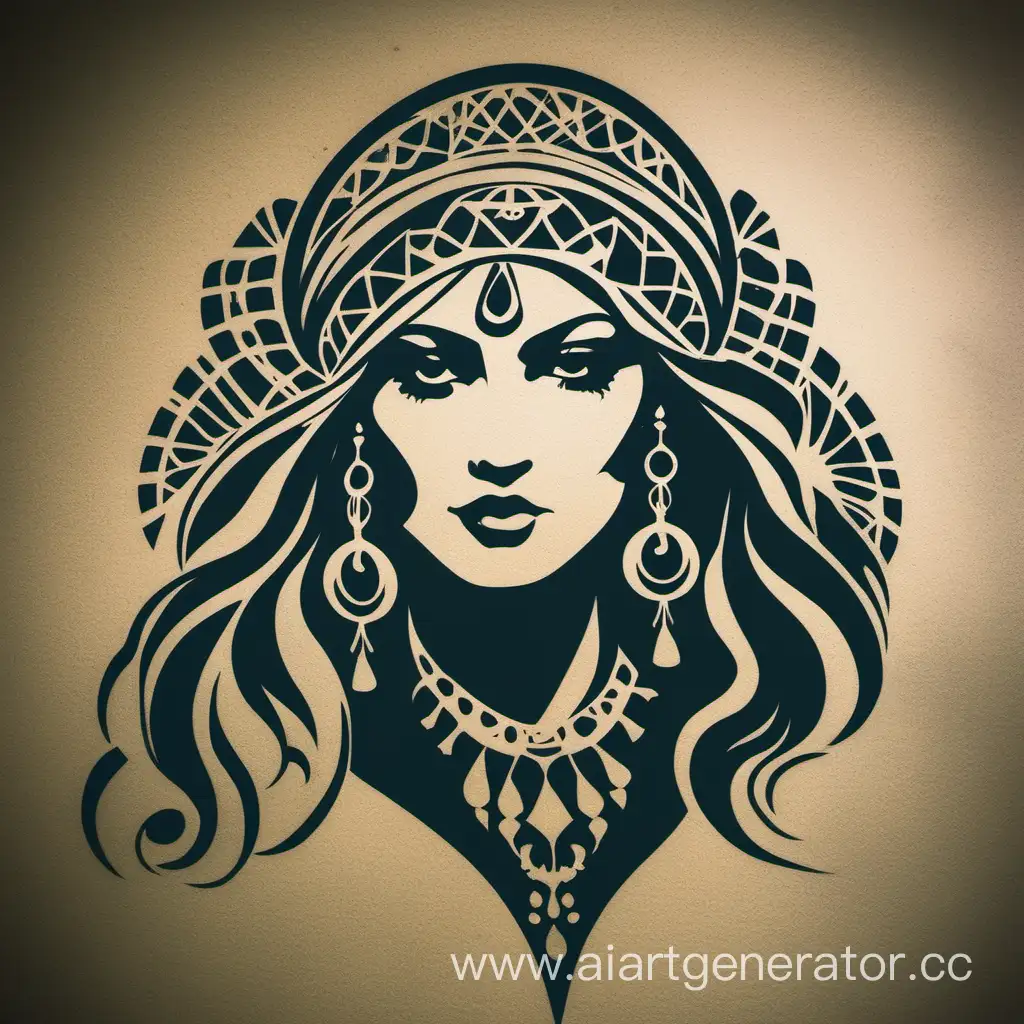 Enchanting-Gypsy-Stencil-Artwork-Intricate-Bohemian-Elegance