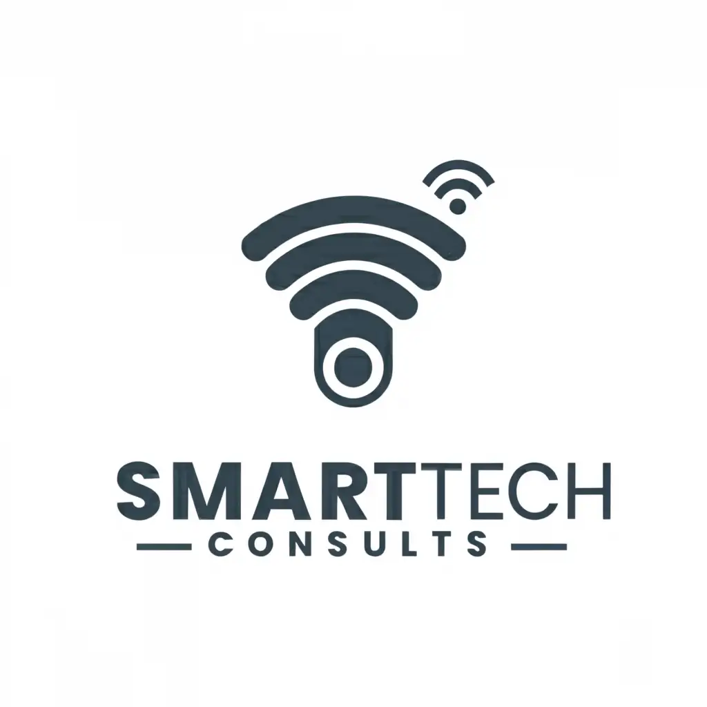 a logo design,with the text "Smart Tech Consults", main symbol:wifi,Minimalistic,be used in Technology industry,clear background
