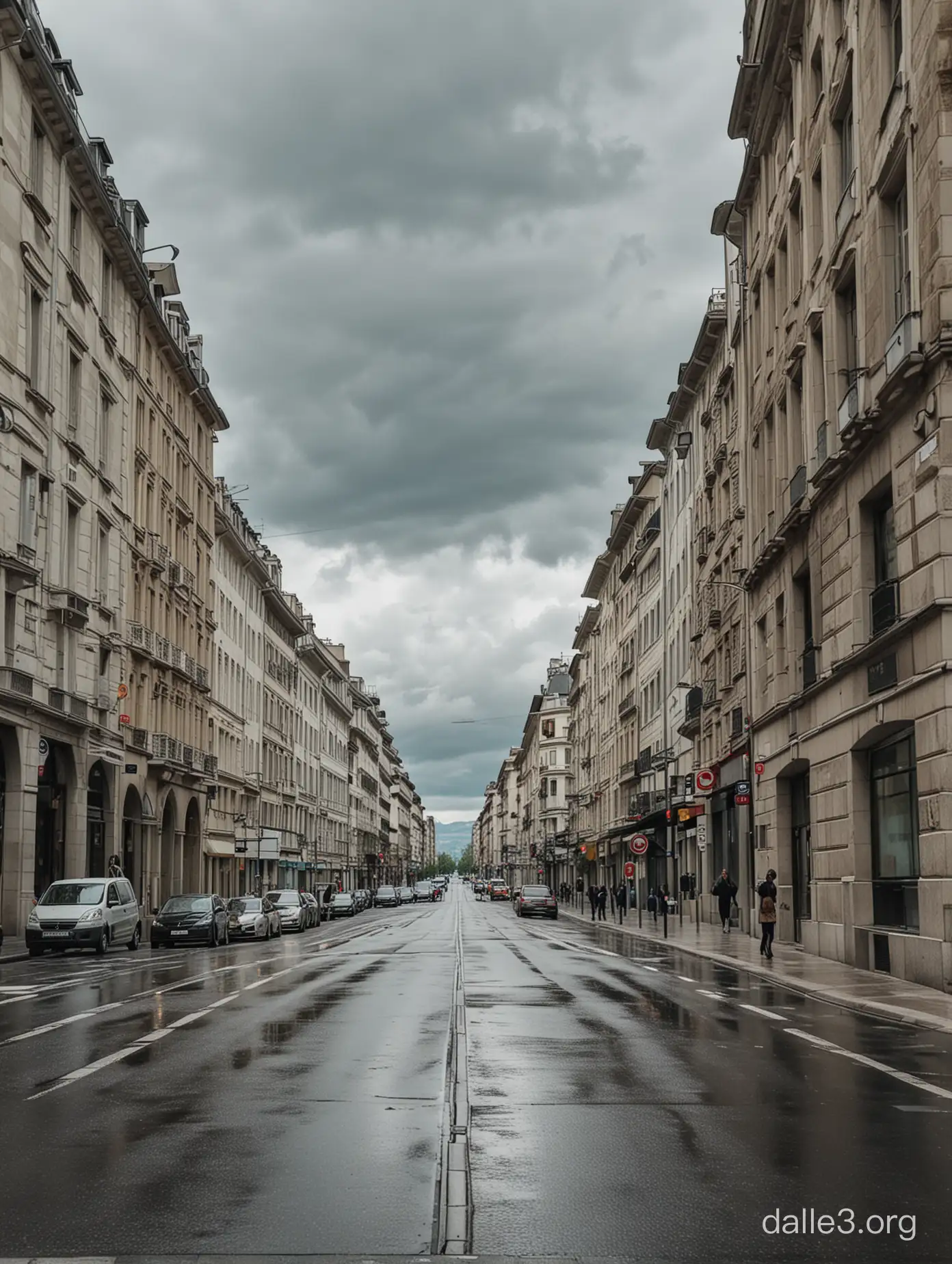 sad view of geneva streets with cloudy weather