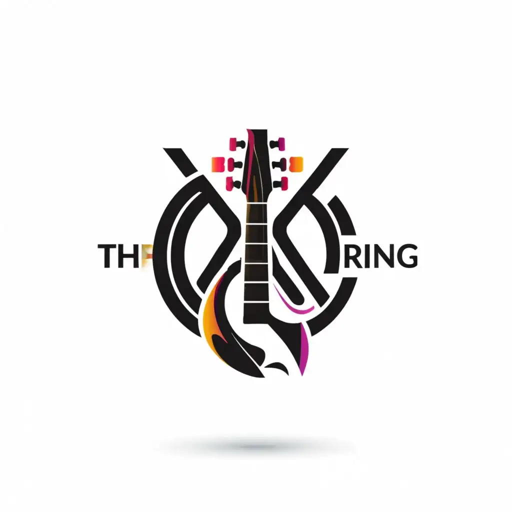 a logo design,with the text "The Ring", main symbol:Music band, rock, guitar,Moderate,be used in Events industry,clear background