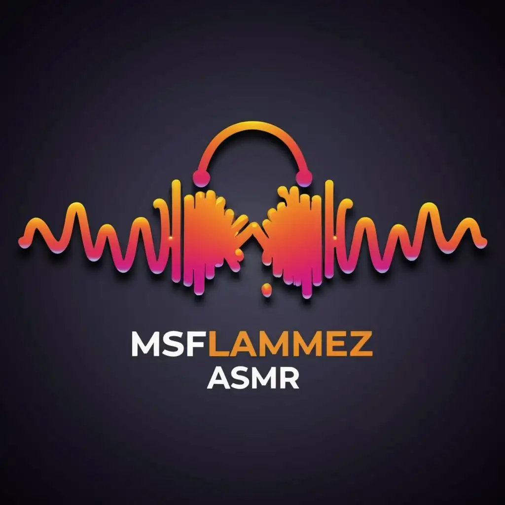 logo, 3d, soundwaves like fire hearts,, with the text "MsFlamez ASMR", typography, be used in Entertainment industry