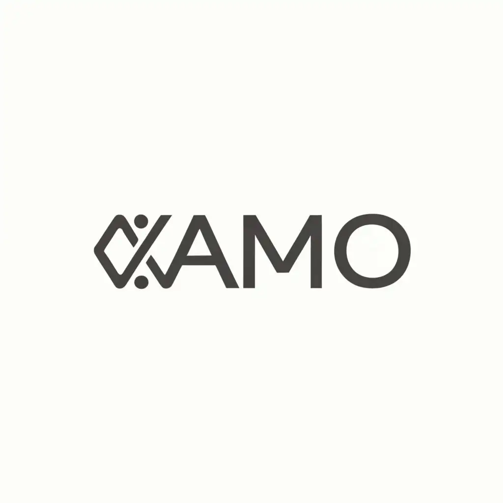 a logo design,with the text "KAMO", main symbol:A symbol made out of the letters K A M O,Minimalistic,clear background