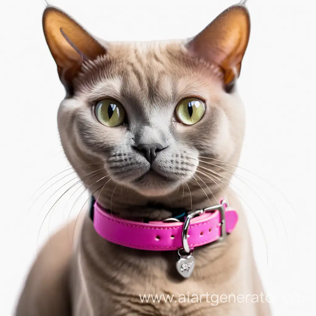 Adorable-Burmese-Cat-Wearing-a-Stylish-Pink-Collar