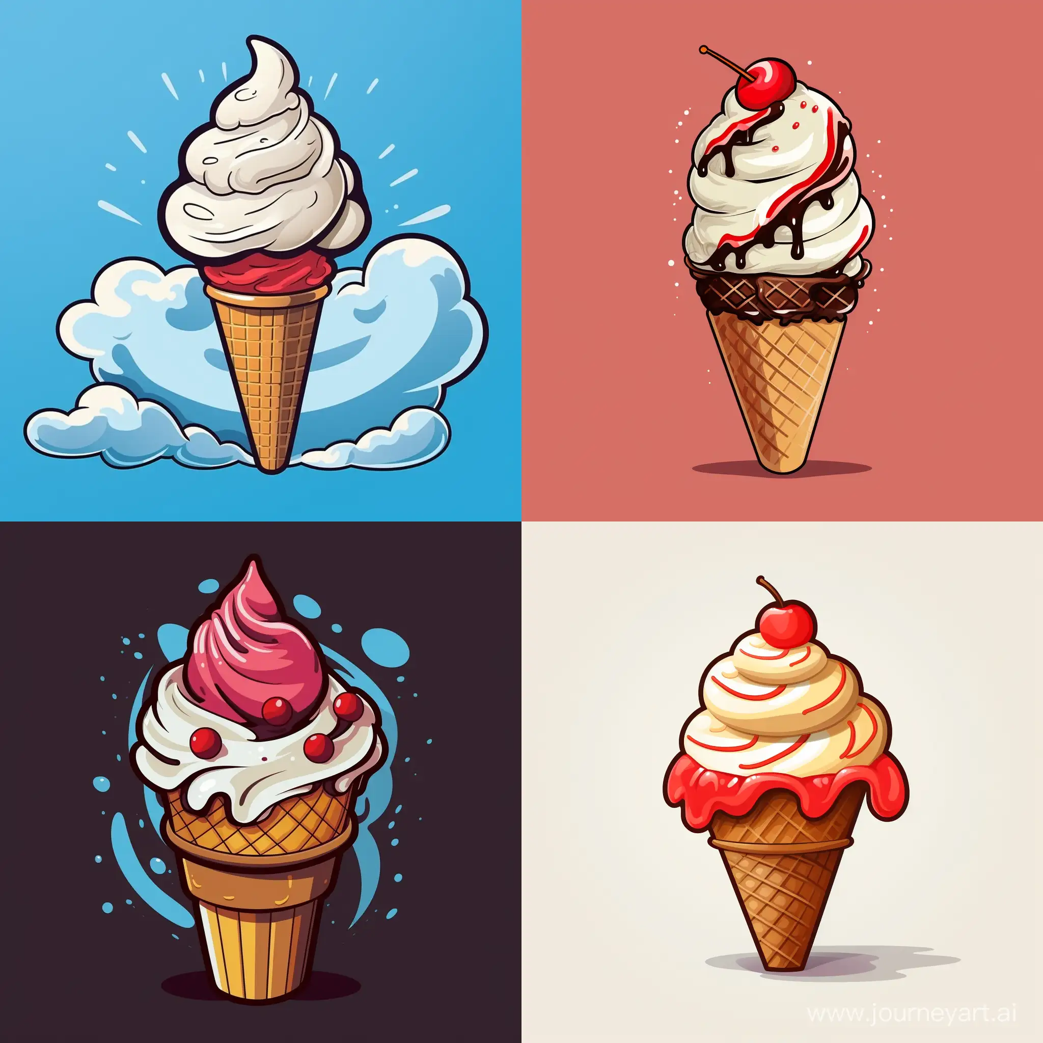 a logo for an ice cream brand, simple, vector, Pop Art--no text realistic details