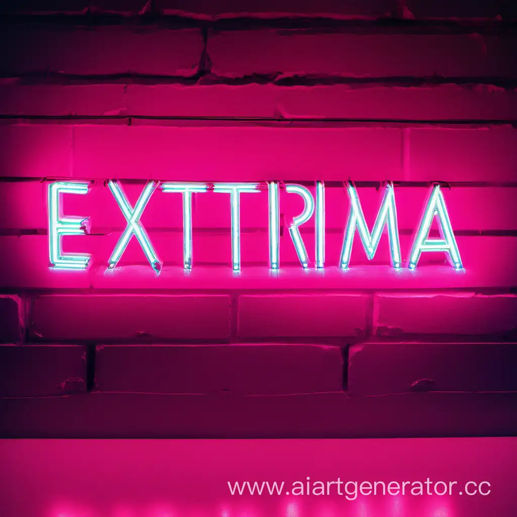  написано EXTRIMA с неоновой подсветкой