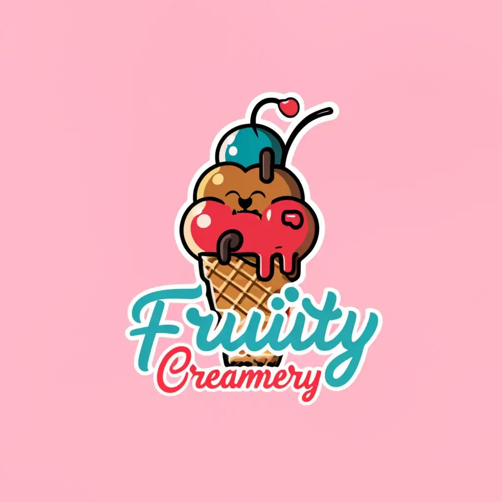 logo, Ice Cream, with the text "Fruity  Creamery", typography, be used in Restaurant industry