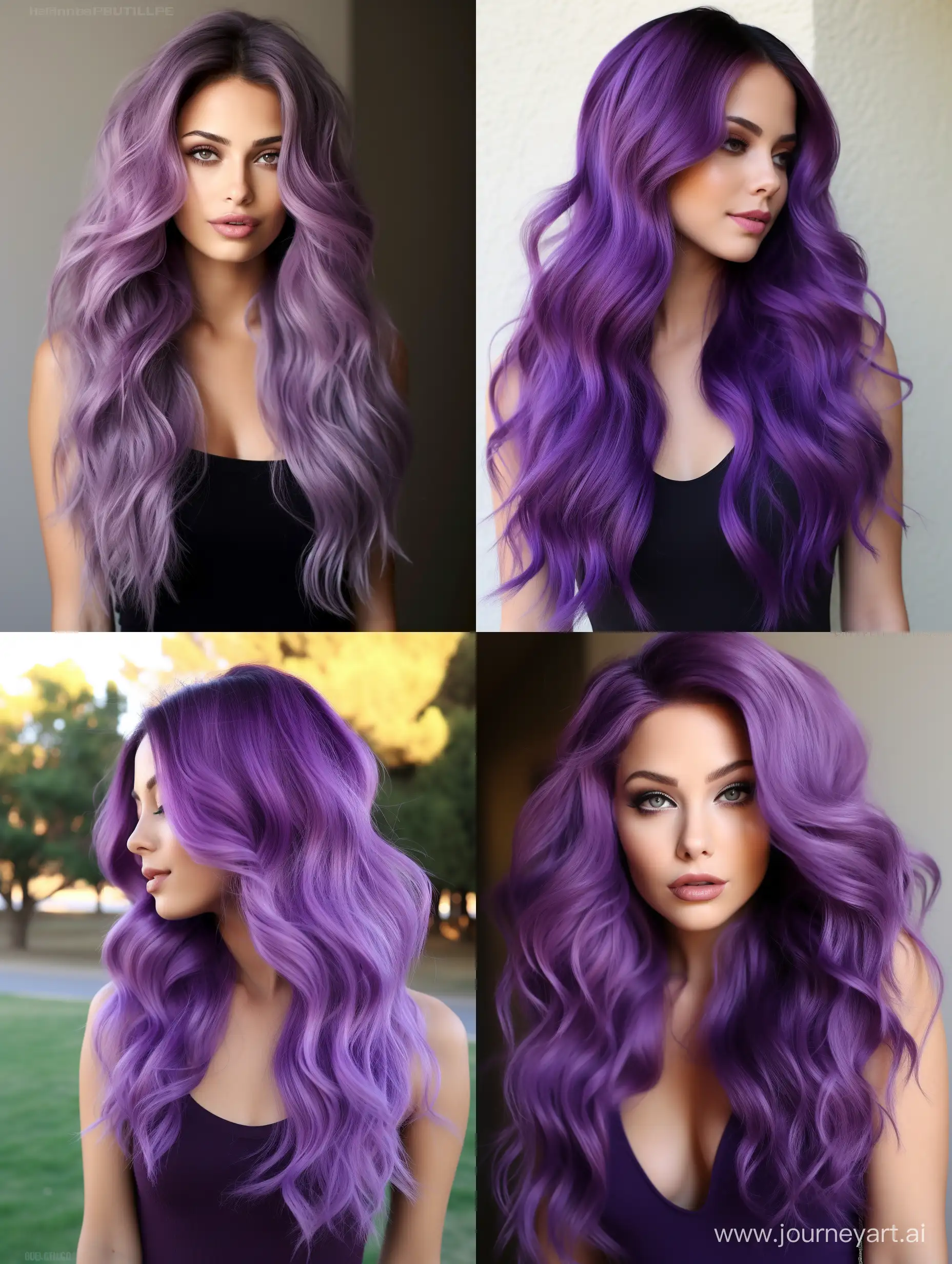trendy purple color hair ideas for women 2024