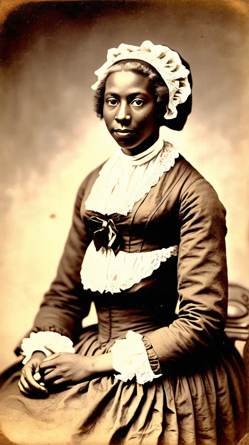 Portrait of Young Phillis Wheatley Peters in 18thCentury Attire