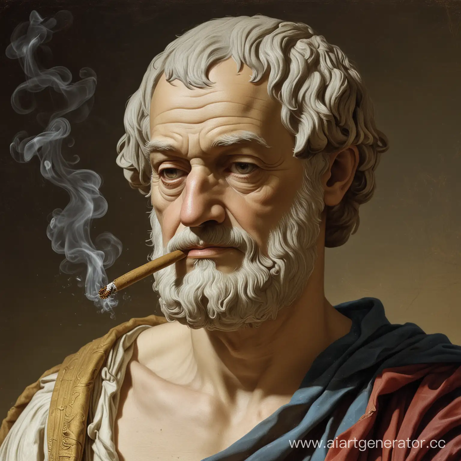 Aristotle-Smoking-Weed-in-Philosophical-Contemplation